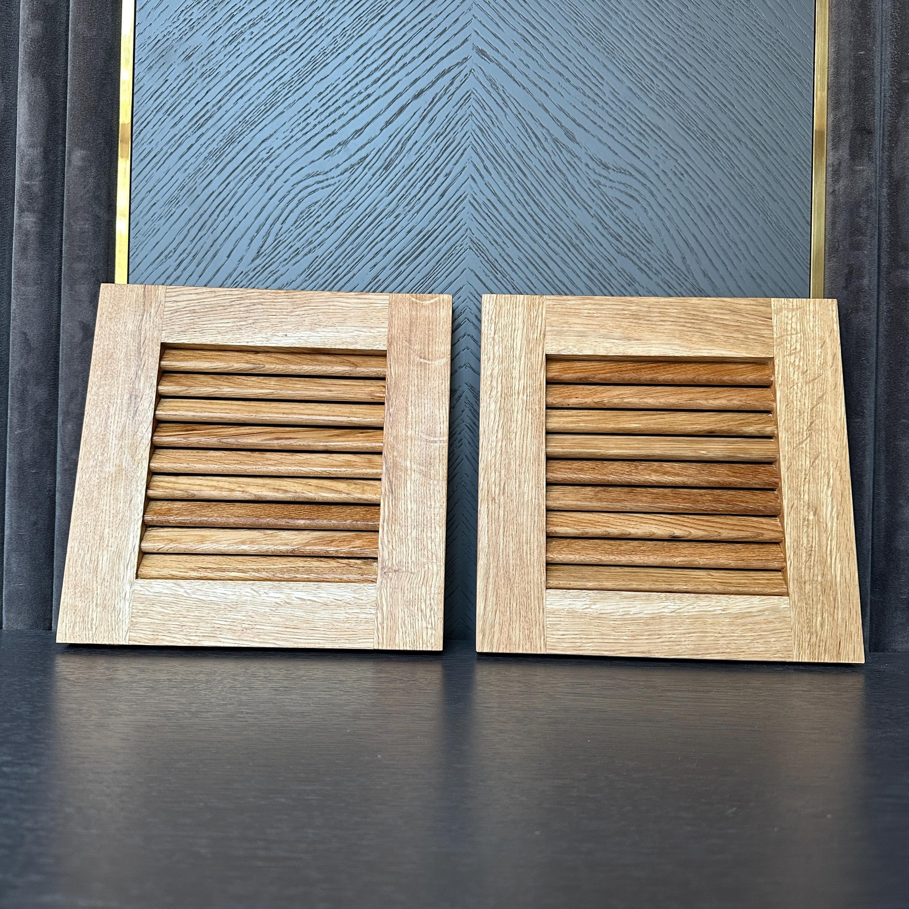 Custom-sized Oak Wood Shutter Doors | Custom-made Louvered Cabinet ...