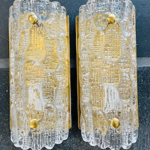 A pair of Lyfa Orrefors Fagerlund sconces 1960s Gefion