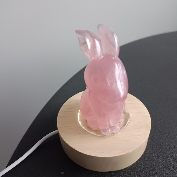 Lampe veilleuse lapin assis personnalisable en résine