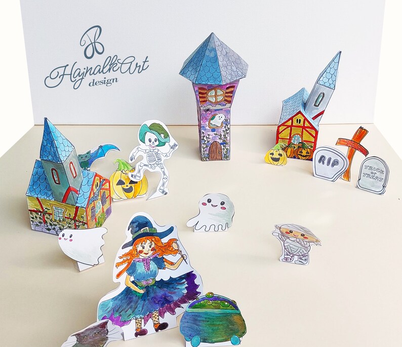 Haunted House Printable Paper Craft Activity Halloween - Etsy