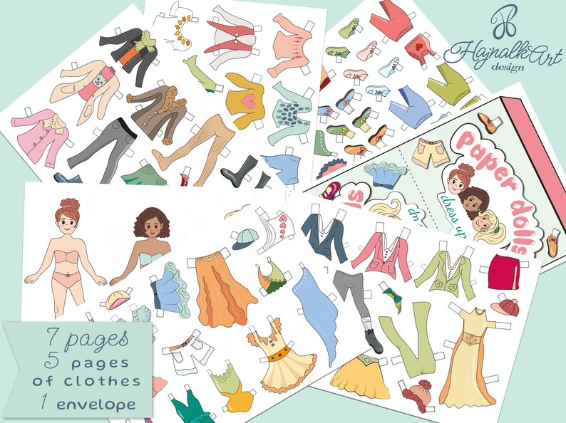 Paper Doll Printable Paper Craft Game Dress up Paper Dolls Etsy Australia