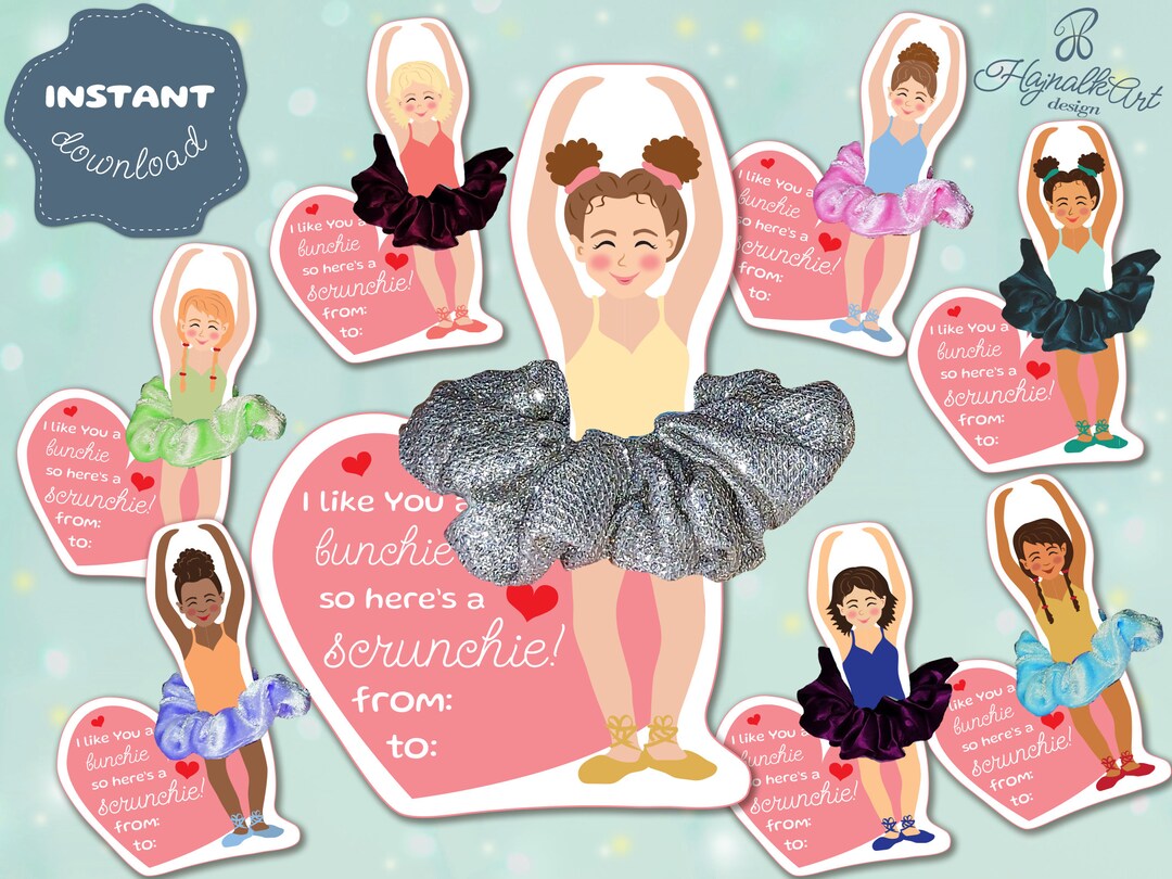 Ballerina Gift Tag Printable Scrunchie Gift for Kids Ballerina Gift for ...