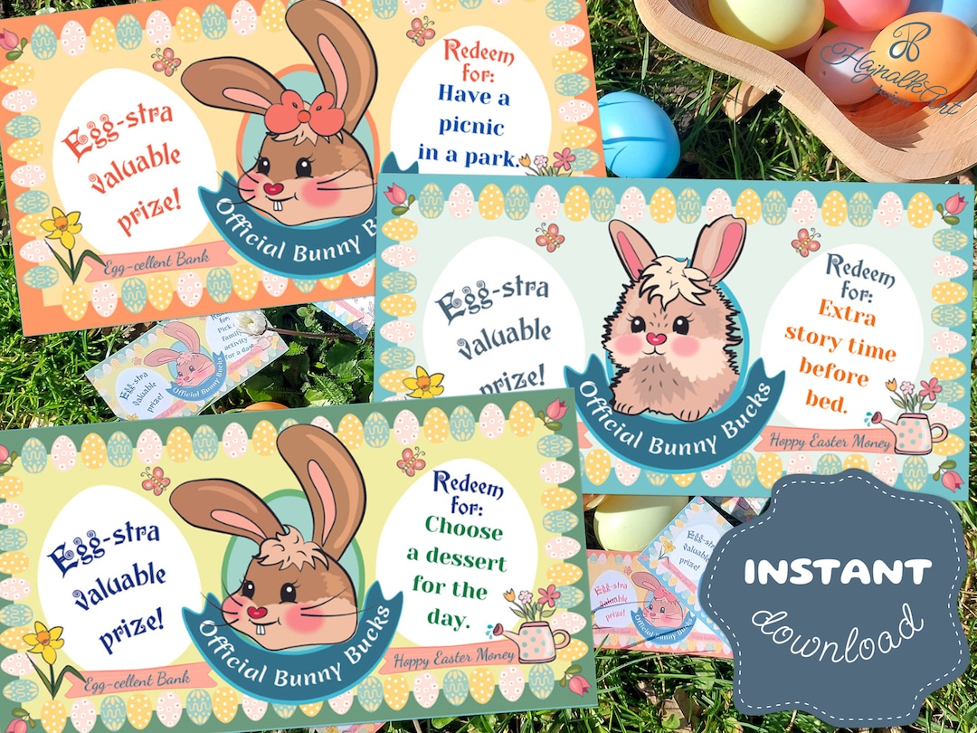Easter Bunny Bucks Editable Easter Bunny Money Printable