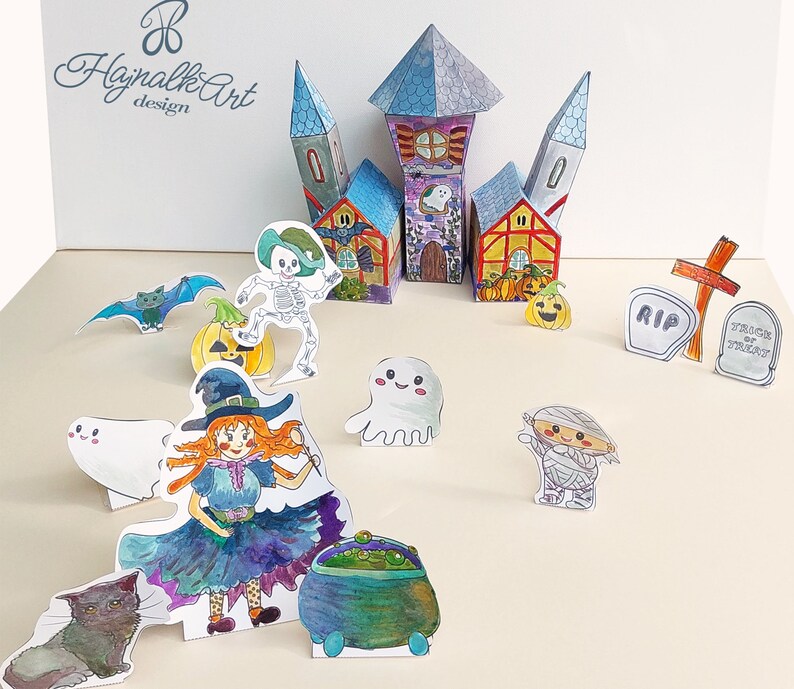 Haunted House Printable Paper Craft Activity Halloween - Etsy