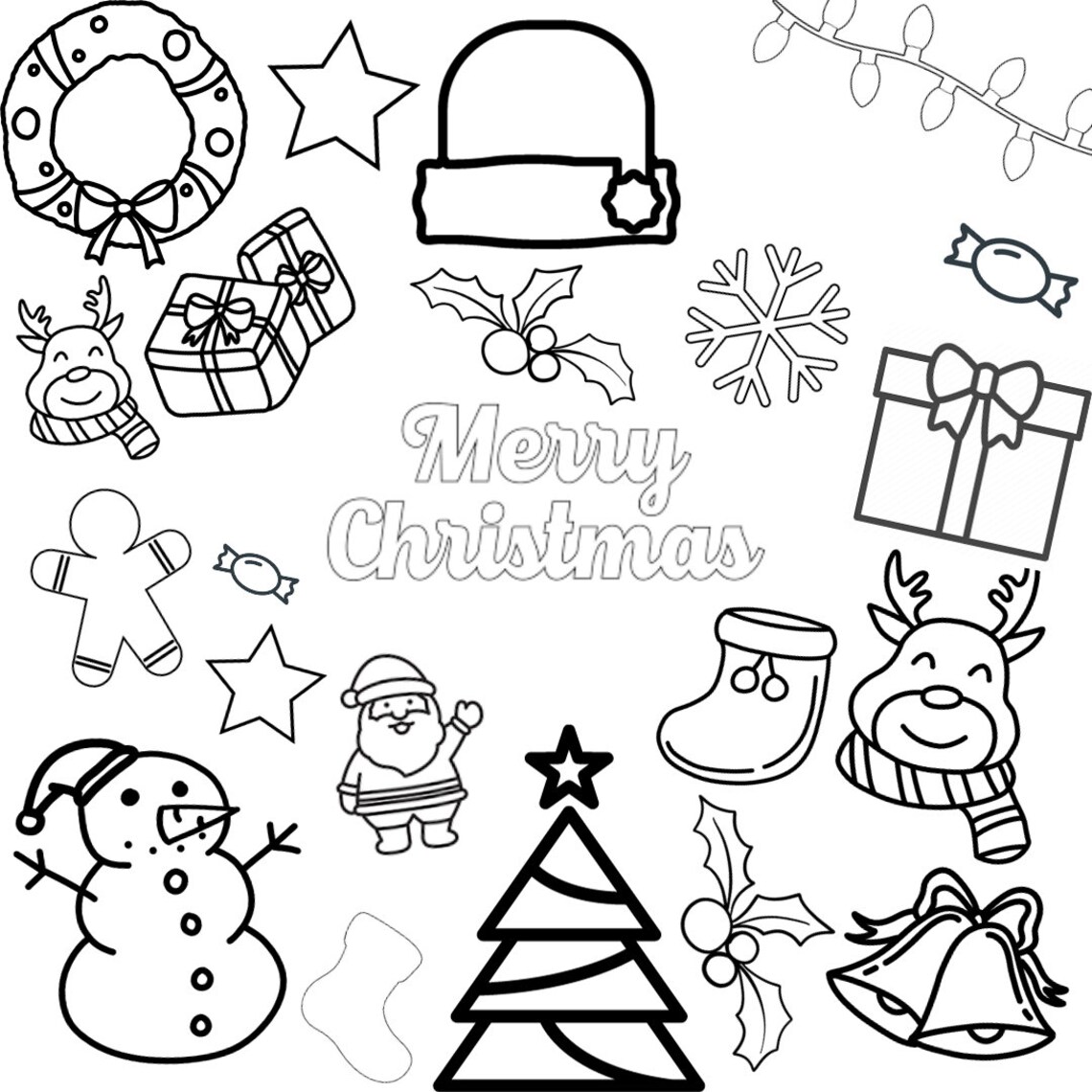 Christmas Colouring Print Out Etsy