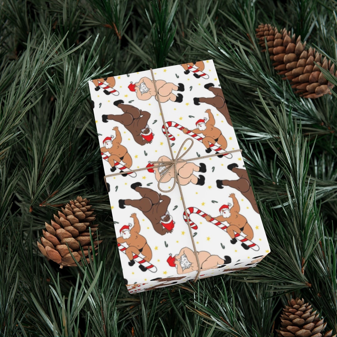 Funny Christmas Wrapping Paper Sexy Santa Gift Wrap Papers Joke Christmas Party Gift Paper Etsy