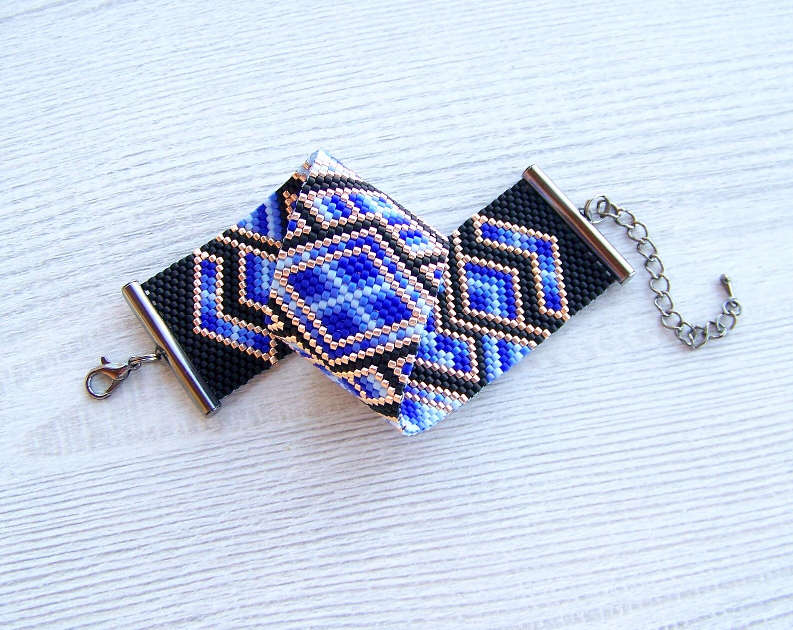 Stained Glass Style Peyote Bead Pattern, ODD Count Miyuki Delica ...