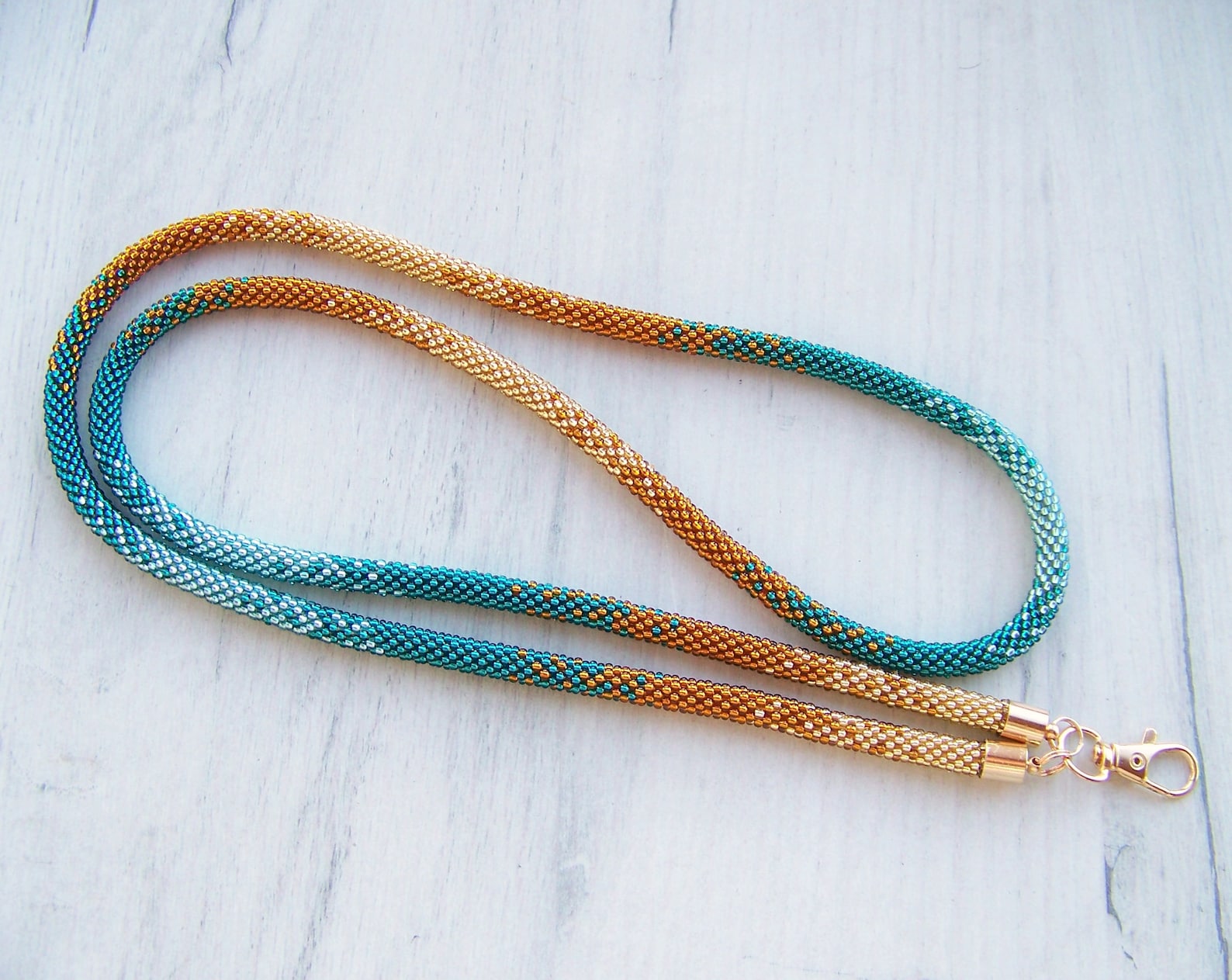 Bead Crochet Lanyard Pattern PDF for Ombre Gradient Necklace Etsy