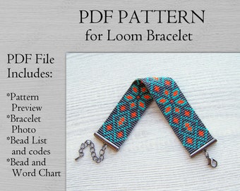 DIY Ethnique Style Loom Bead Pattern, Miyuki Delica Bracelet PDF Pattern, Native gray bracelet pattern, PDF Beading téléchargement instantané