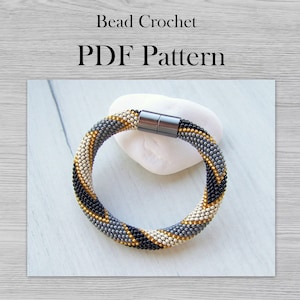 ビーズクロッシェブレスレットのパターン、ヘビ皮ブレスレットの