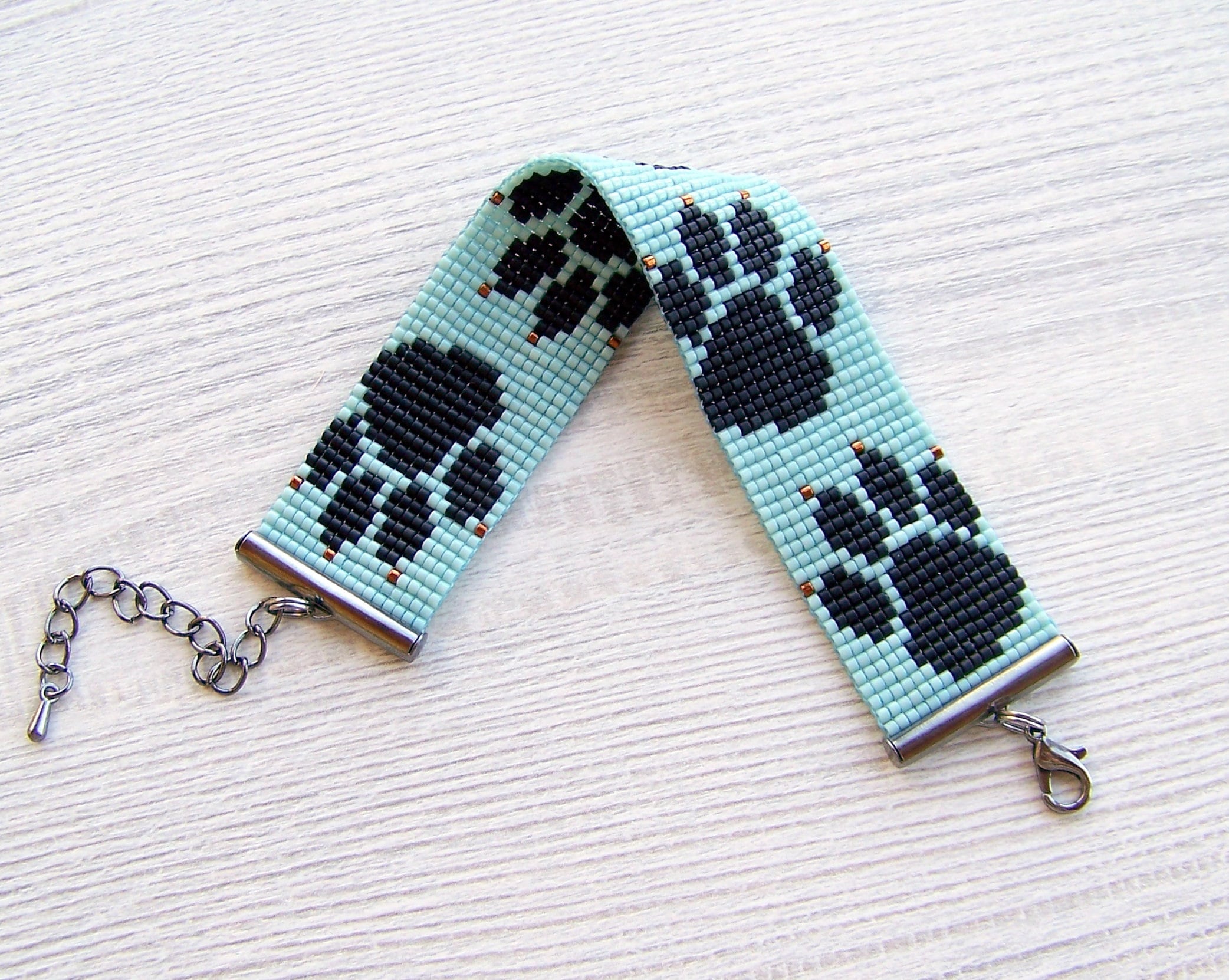 Loom Bead Pattern, Paw Print Miyuki Delica Beading Bracelet PDF Pattern ...
