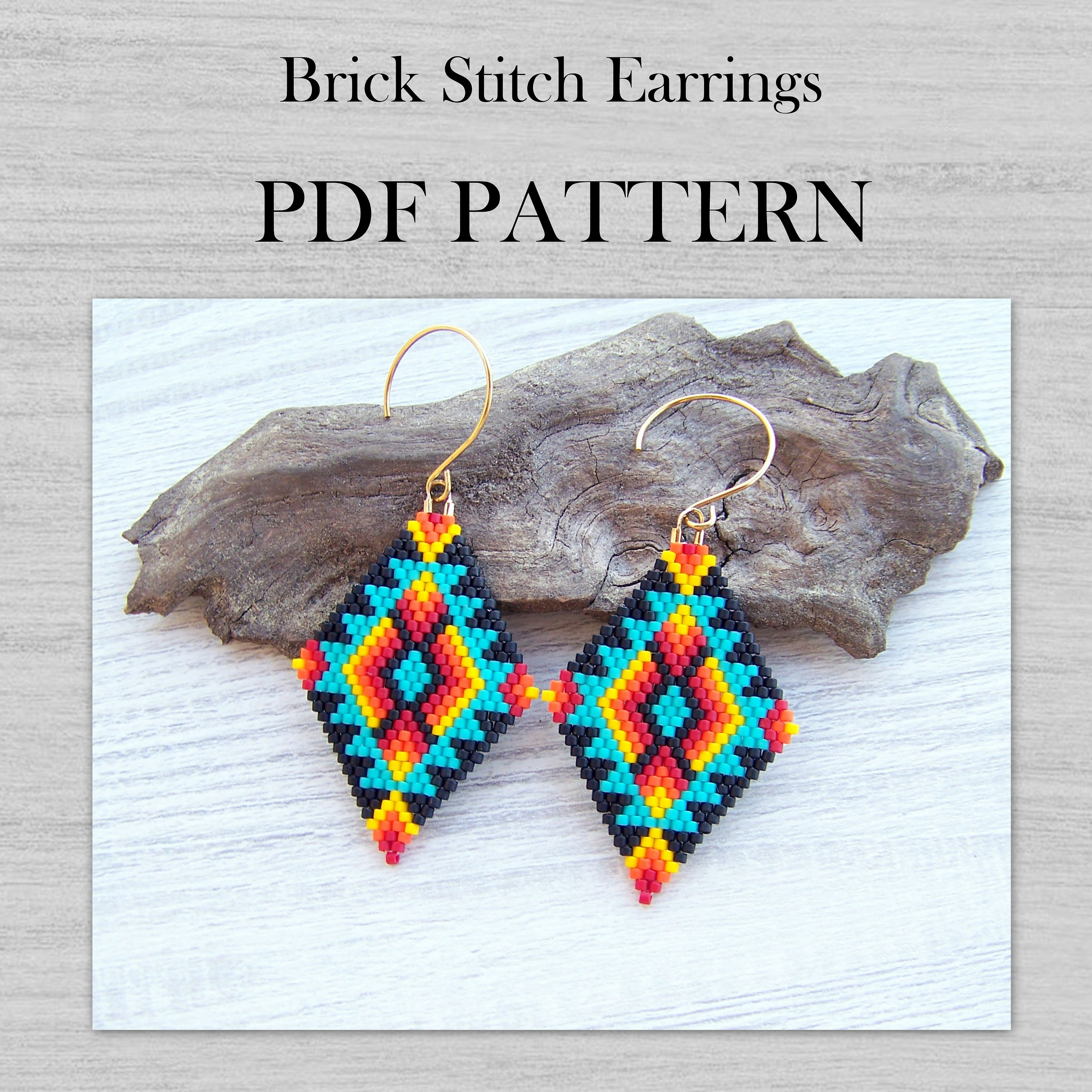 Beaded Earrings Indigenous Pattern UK