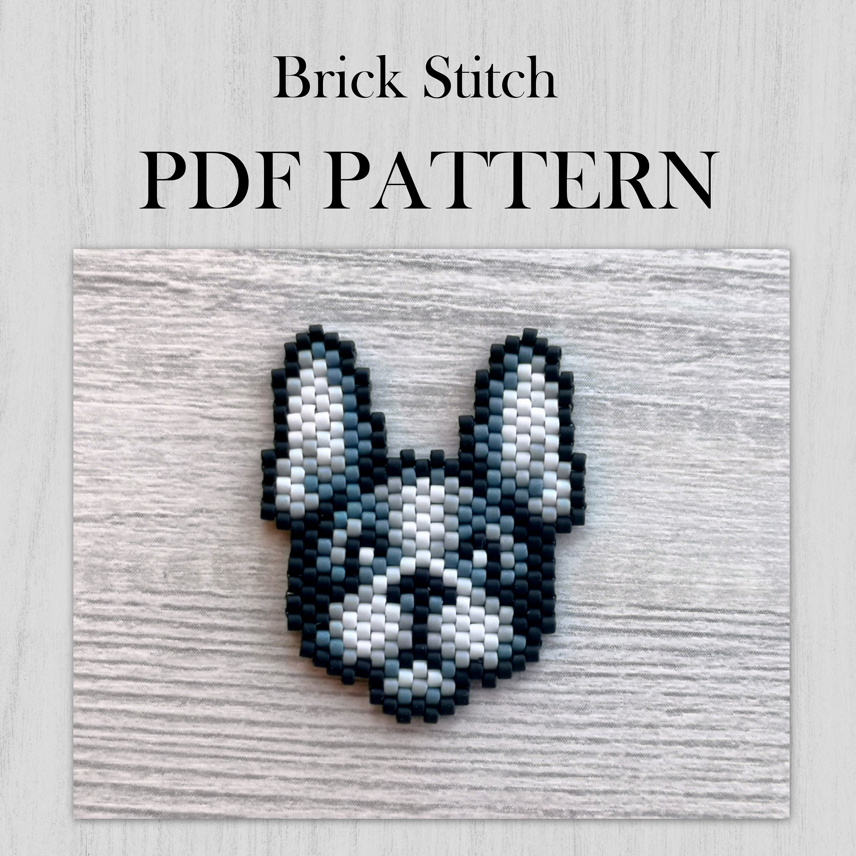 フレンチブルドッグのブリックステッチパターン、ビーズグラフPDF