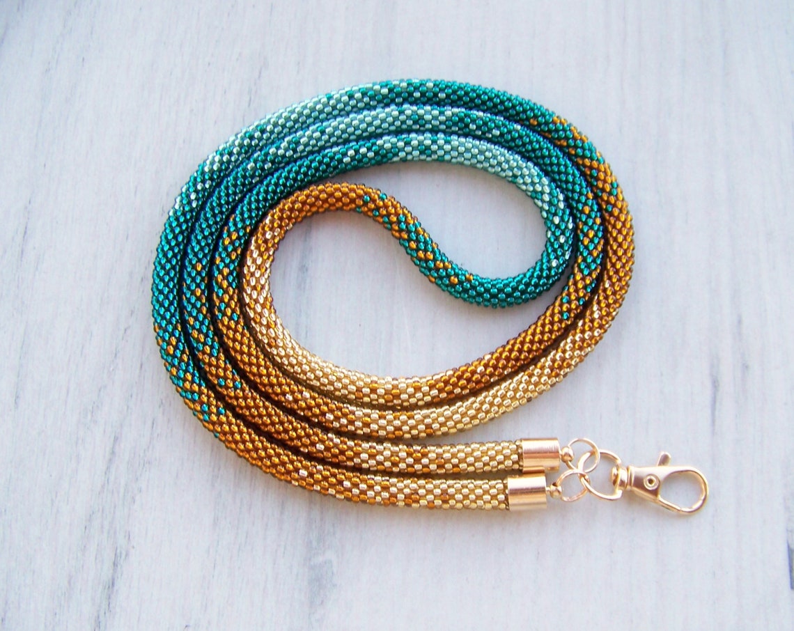 Bead Crochet Lanyard Pattern PDF for Ombre Gradient Necklace Etsy