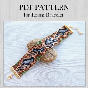 Snake Pattern Loom bracelet PDF, Miyuki Delica Bracelet Beading Pattern, Colorful wrist cuff instant download