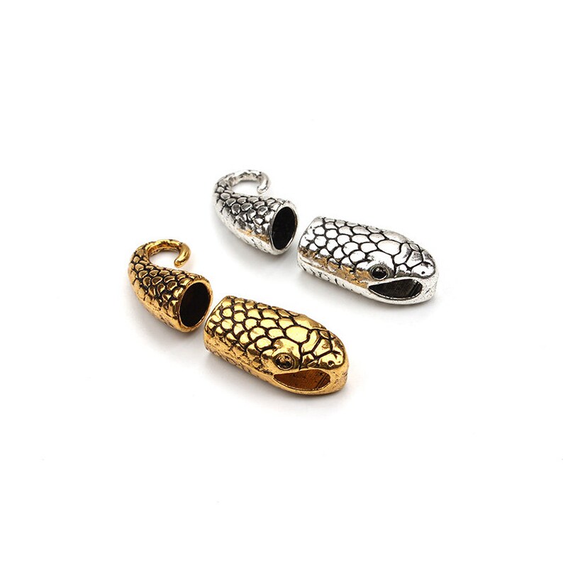 Snake Head and Tail Clasps for Jewelry Making, 5 Set Bead Crochet
