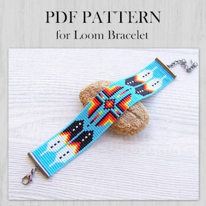 Loom Native colorful bracelet pattern, Beading Pattern, Ethnic Style Miyuki Delica Bracelet PDF Pattern, PDF Beading instant download