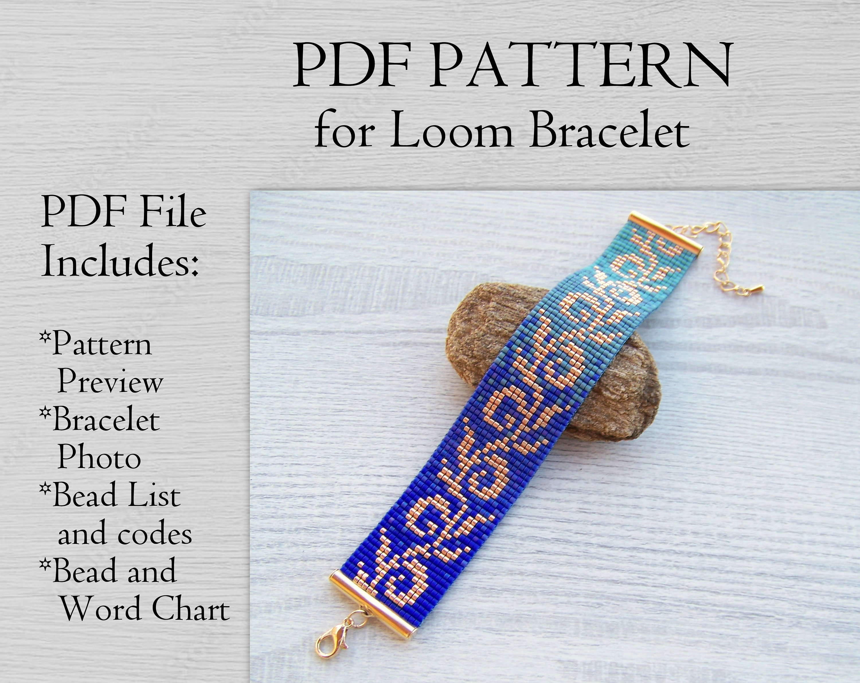 その他 handmade e Loom Bead Pattern, Miyuki Delica Bracelet PDF Pattern