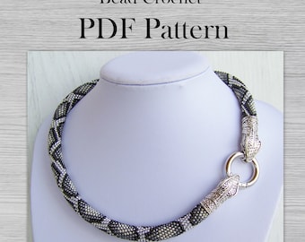 PDF pattern bead crochet necklace, Seed beads snake necklace pattern, Beads crochet pattern, Beaded  snake pattern, DIY Crafts for Adults