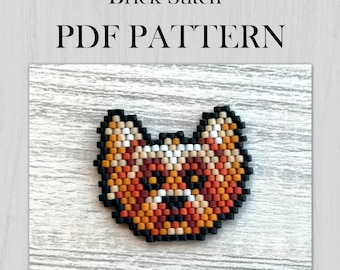 ヨークシャーテリアのブリックステッチビーズパターン：手作り犬