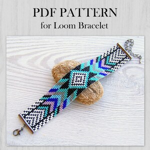 Native colorful bracelet pattern, Ethnic Style Loom Bead Pattern, Miyuki Delica Bracelet PDF Pattern, PDF Beading instant download
