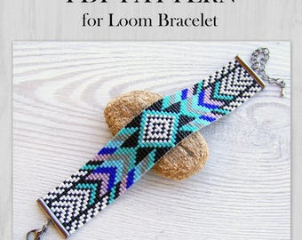 Native colorful bracelet pattern, Ethnic Style Loom Bead Pattern, Miyuki Delica Bracelet PDF Pattern, PDF Beading instant download