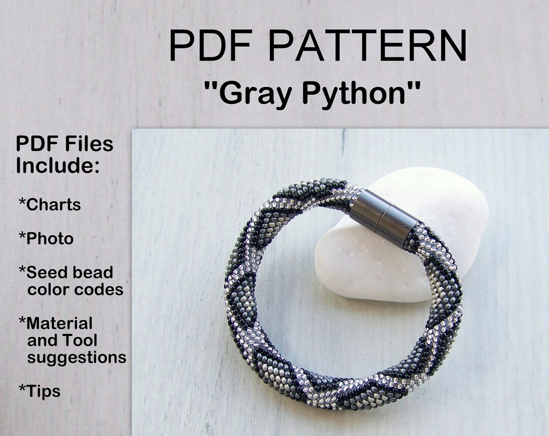 Bead Crochet Python Bracelet Pattern PDF Pattern for Snake - Etsy