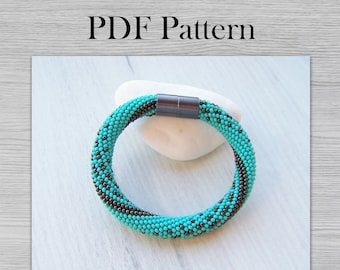 PDF pattern bead crochet bracelet, Seed beads bracelet pattern, Beads crochet geometric bracelet pattern, DIY Crafts for Adults