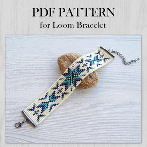 Geometric Style Loom Beading Pattern, Miyuki Delica Bracelet PDF Pattern, Native colorful bracelet pattern, PDF Beading instant download