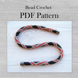 Bead crochet necklace pattern, Seed bead pattern, plaid lines print bracelet pattern, PDF modern necklace, PDF Pattern for modern necklace