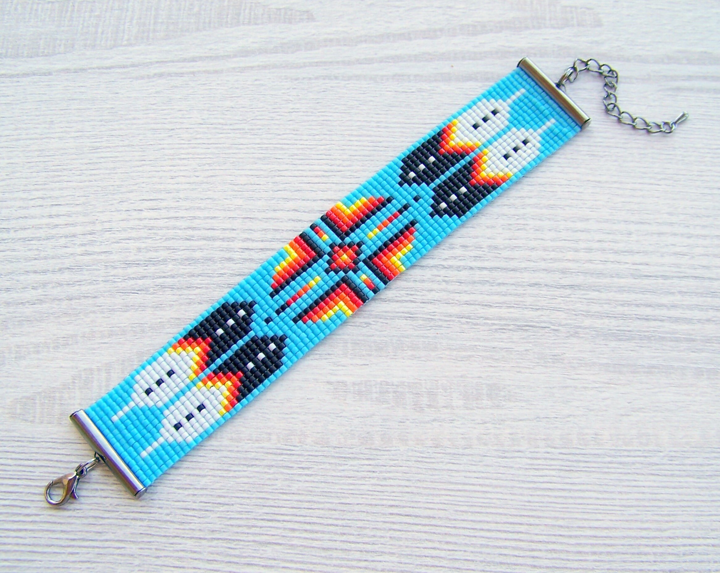 Loom Native Colorful Bracelet Pattern Beading Pattern Ethnic - Etsy