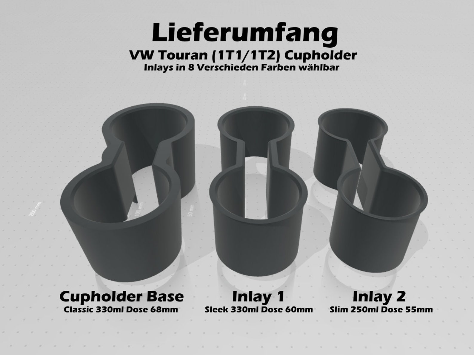 VW Touran 1 1T1/1T2 Cup Holder base 2 Inlays for the Cup Holder 1T0 863