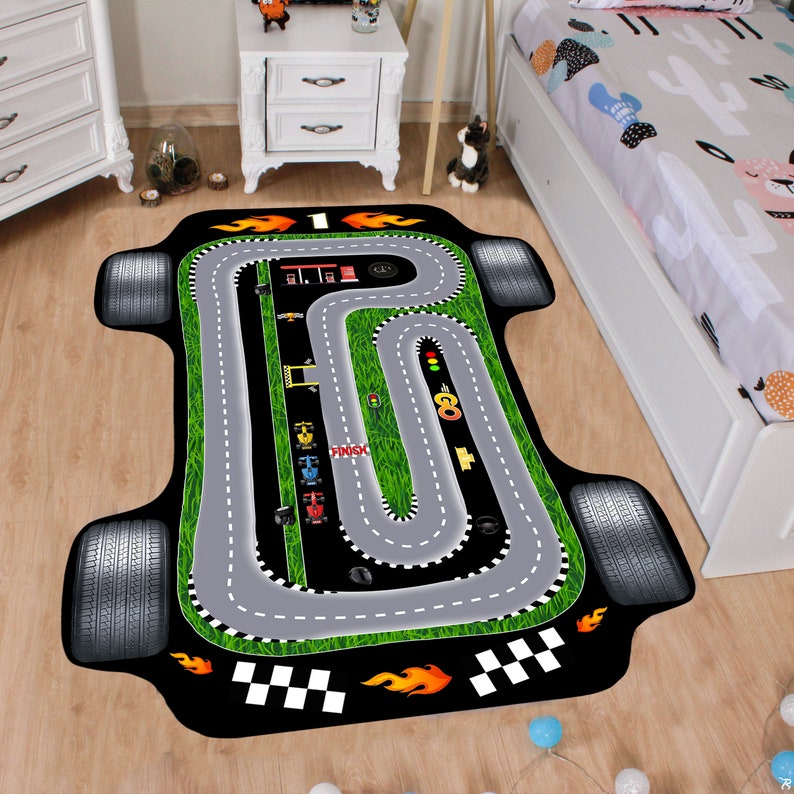 Race Car Rug SC 266 Black F1 Carkids Room Rug Kids Party Etsy