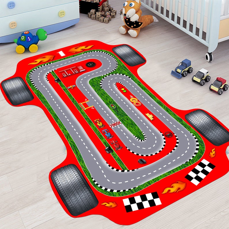 Race Car Rugsc 291 Red F1 Car Kids Room Rugkids Party Gift Etsy