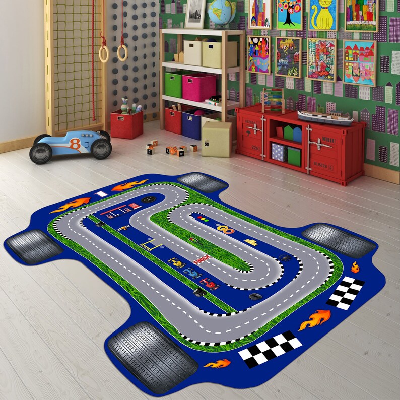 Race Car Rugsc 293 Blue F1 Car Kids Room Rugkids Party Etsy