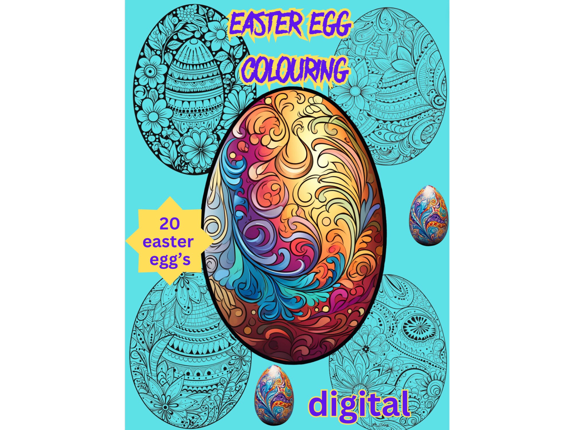 Adult Easter Egg Colouring Pages for Adults Detailed Easter Eggs to Colour for Adults or