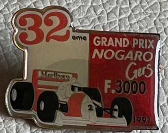 Insignia de pin deportivo raro de Nogaro F.3000 1991 Grand Prix Motor Racing