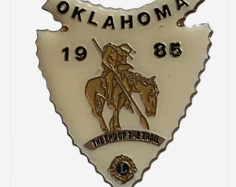 Oklahoma 1985 El final del sendero Lions Club Int. Insignia Del Pin Insignia Del Club