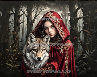 3 Hojas de Papel de Seda para Decoupage 18lbs - Caperucita Roja y el Lobo (La Historia Real)