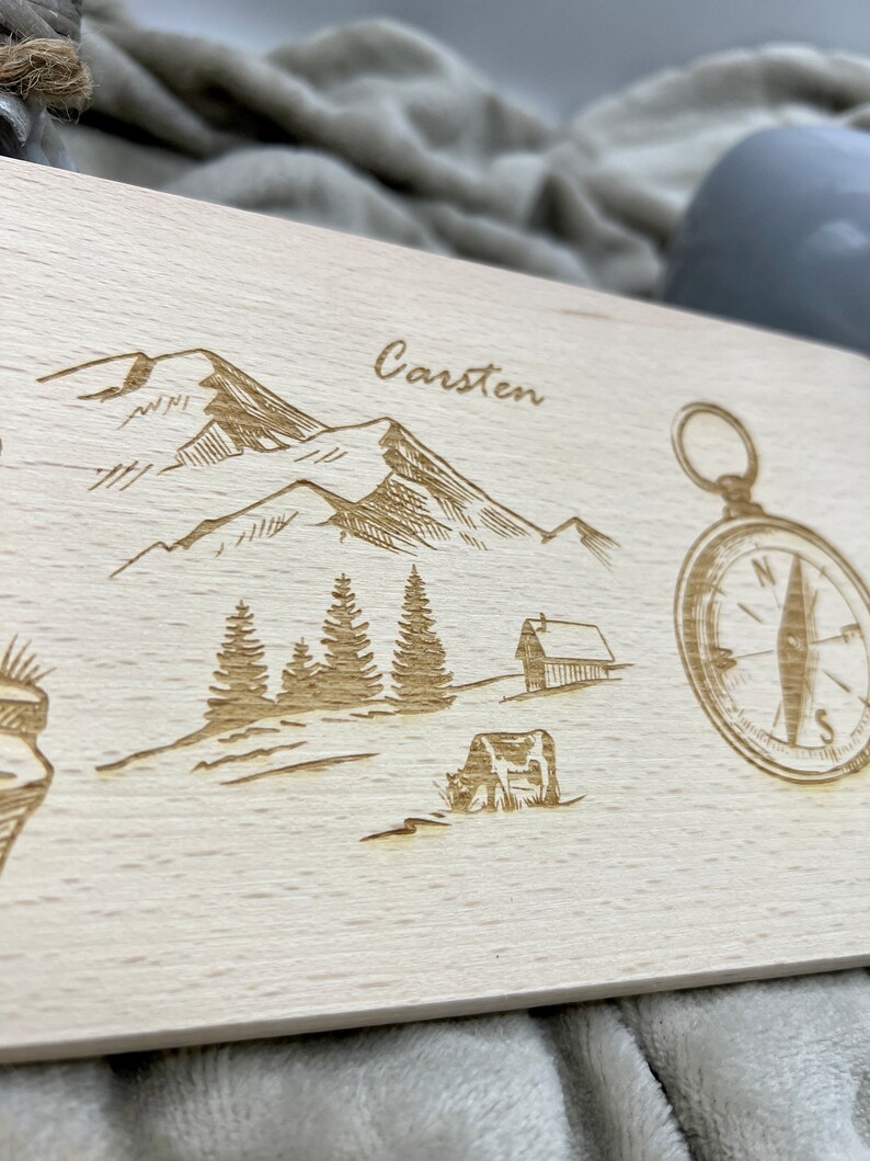 Tabla de desayuno Wanderlust, tabla de merienda con grabado láser ...