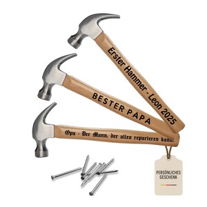 Martello personalizzato | Inciso con nome | Regalo per papà, nonno | Testa in acciaio | Manico inciso | Regalo per la festa del papà | Compleanno nonno, papà