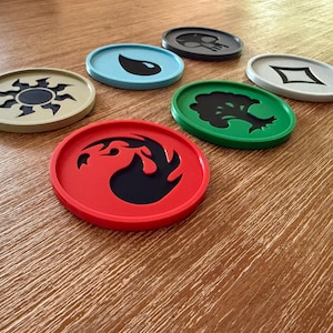 MTG Mana Coasters - Magic the Gathering - 3D Printed MTG Coasters With Cork Bottom - MTG Gifts