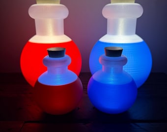 Health and Mana-dranklamp - gloeiende 3D-geprinte potionlamp - cadeaus voor gamers