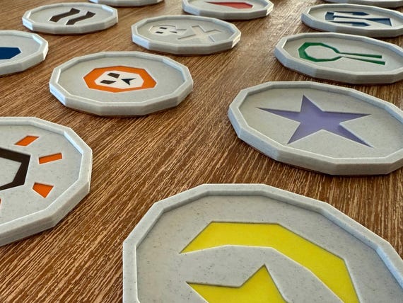 Rune Coasters - Old School Runescape - 3D Printed OSRS Coasters With Cork Bottom - OSRS Gifts