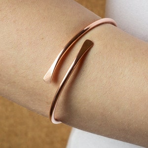 Adjustable Dainty Stacking Pure Copper Bangle Bracelet, Gifts For Women Men Him Her Girl, Anxiety And Arthritis Healing Handmade Jewelry