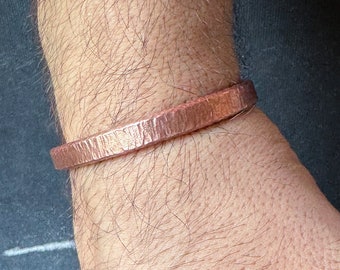 Herren Gehämmertes Kupfer Armreif: Massiver Kupfer Schmuck