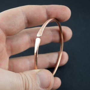 Pure Copper Bangle, Christmas Gift For Women Men Him Her Girl Mom, Anxiety Arthritis Healing, Handmade Jewelry, Minimalist Stacking Bracelet