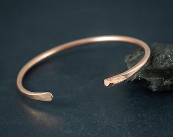 Handmade Pure Copper Cuff Bracelet - Adjustable Unisex Jewelry
