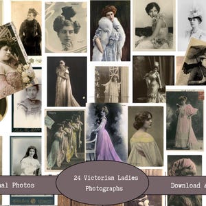 Victorian Women Photographs | 24 Vintage Photos of Ladies | Junk Journal Digital Ephemera | Printable Scrapbook Photos | Old Portraits 1800s