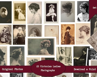Victorian Women Photographs | 23 Antique Photos of Ladies | Digital Junk Journal Ephemera | Printable Vintage Photos | Victorian Portraits